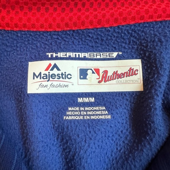 EUC Women’s Medium Majestic Fan Fashion MLB LS Fitted Pullover 1/4 Zip Jacket - Picture 2 of 7